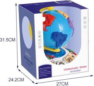 Бебешки Глобус с Йоника и Сортиране на Животни по Континенти 31×27×24 см